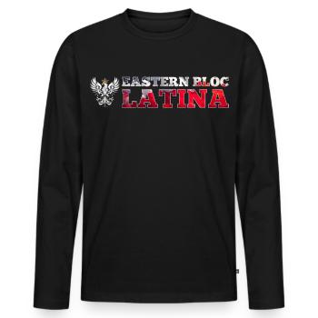 Bloc de l’Est Latina Pole Pologne Aigle Blanc Cadeau - T-shirt manches longues Premium bio Homme - noir - Devant - Nico (187cm)