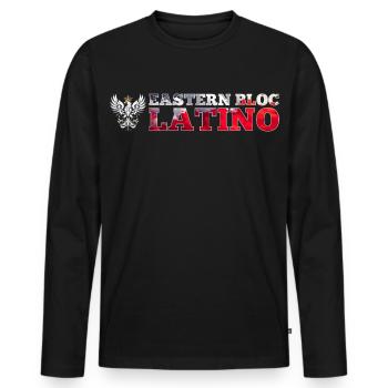 Bloc de l’Est Latino Pole Pologne Aigle Blanc Cadeau - T-shirt manches longues Premium bio Homme - noir - Devant - Nico (187cm)