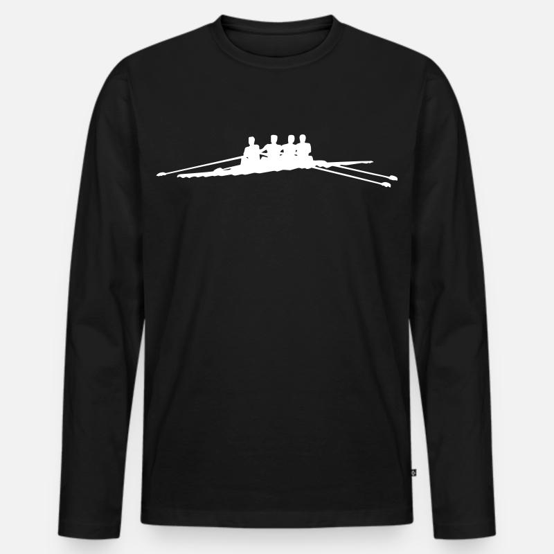Rudern - Ruderer - Männer Premium Bio Langarmshirt - Schwarz