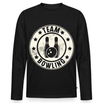 Équipe de bowling - T-shirt manches longues Premium bio Homme - noir - Devant - Nico (187cm)