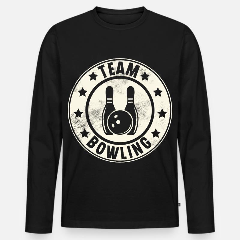Bowling Team - Männer Premium Bio Langarmshirt - Schwarz