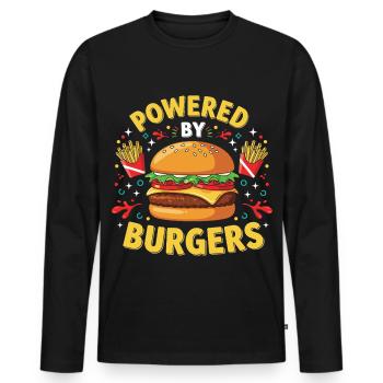 Hamburg burgers - Men's Premium Organic Long Sleeve Shirt - black - Front - Nico (187cm)