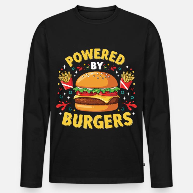 Hamburger Burger - Männer Premium Bio Langarmshirt - Schwarz