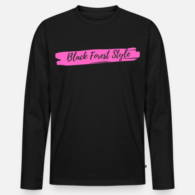 Black Forest Style Pink - Männer Premium Bio Langarmshirt - Schwarz