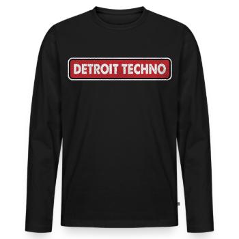 Logo rétro techno de Détroit - T-shirt manches longues Premium bio Homme - noir - Devant - Nico (187cm)