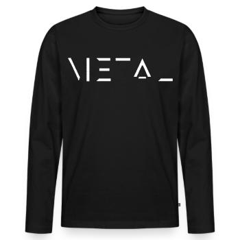 Metal minimaliste cadeau métalleux, groupe concert - T-shirt manches longues Premium bio Homme - noir - Devant - Nico (187cm)