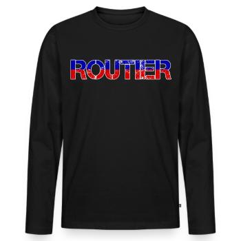 Routier Bleu Blanc Rouge - T-shirt manches longues Premium bio Homme - noir - Devant - Nico (187cm)