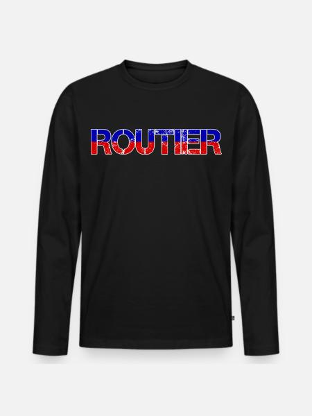 Routier Bleu Blanc Rouge - T-shirt manches longues Premium bio Homme - noir