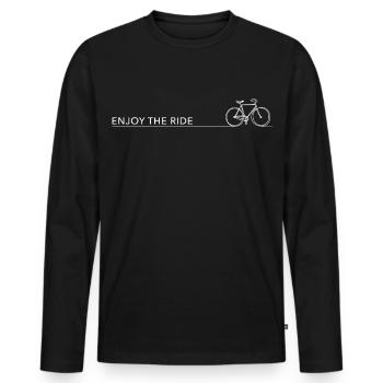 enjoy the ride fahrrad spruch radfahren radlos - Männer Premium Bio Langarmshirt - Schwarz - Vorne - Nico (187cm)