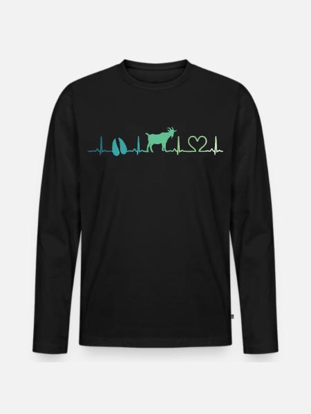 Goat heartbeat gift goats - Men's Premium Organic Long Sleeve Shirt - black