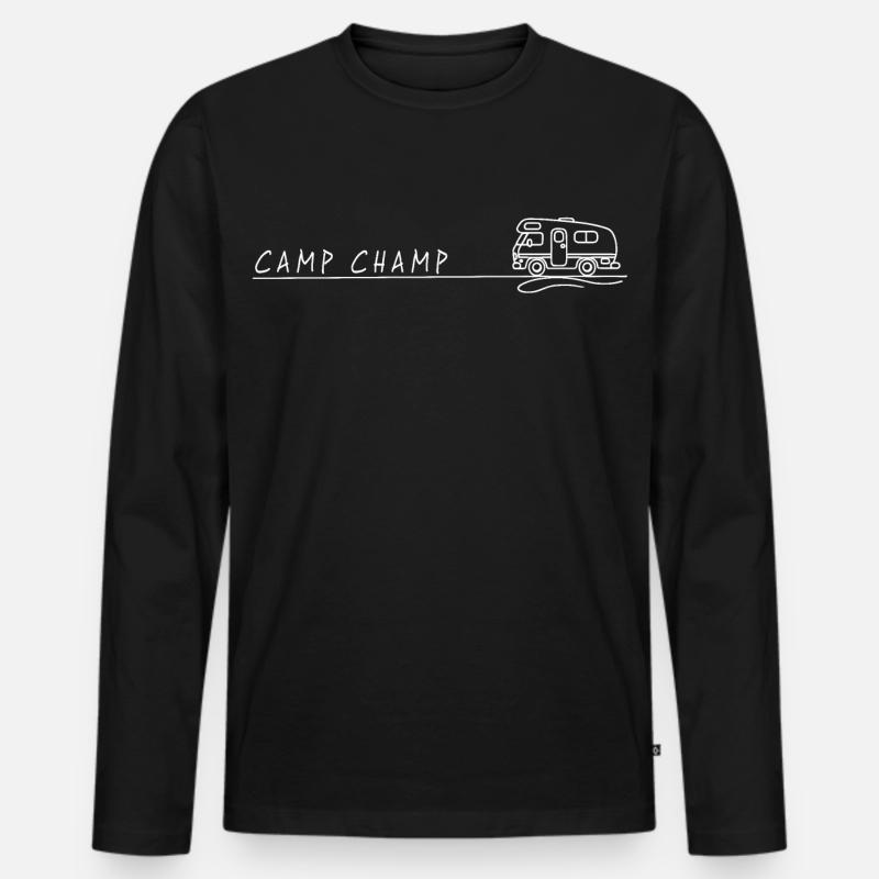 Campeggio per camper Champ Spruch - Maglia a manica lunga ecologica premium da uomo - nero