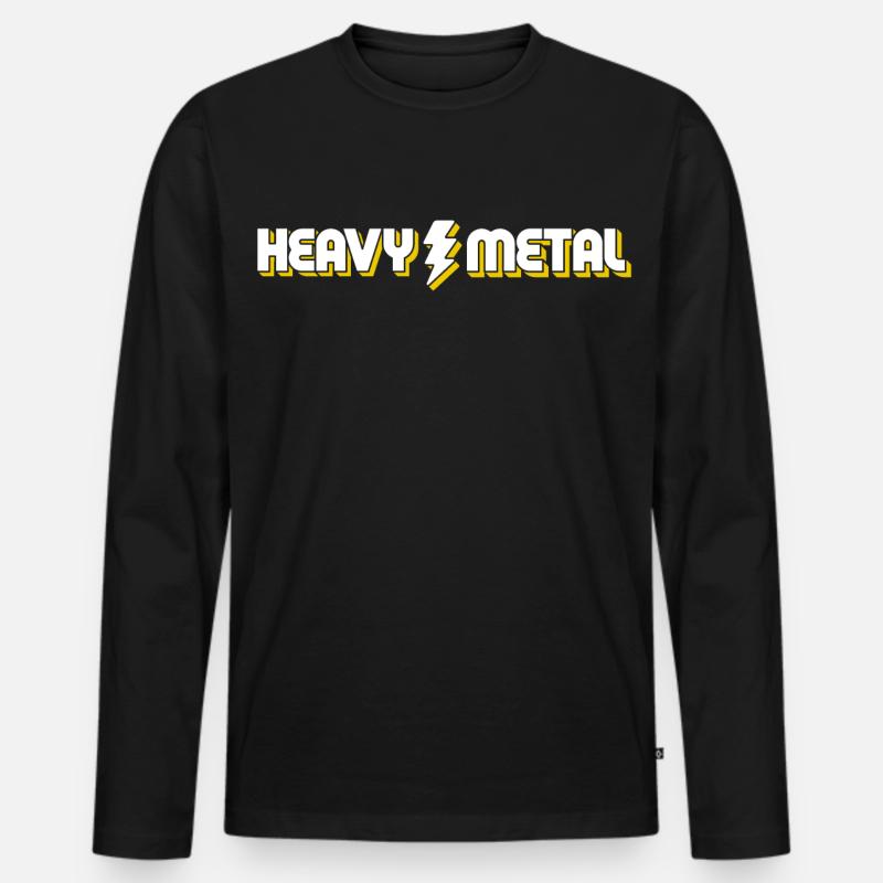 Schwermetall-Blitzfusions-Design - Männer Premium Bio Langarmshirt - Schwarz