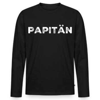 Papitän Father's Day Best Dad Anchor - Men's Premium Organic Long Sleeve Shirt - black - Front - Nico (187cm)