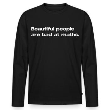 Les belles personnes sont mauvaises en maths maths Math Spruc - T-shirt manches longues Premium bio Homme - noir - Devant - Nico (187cm)