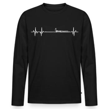 Ruderboot Herzschlag - Männer Premium Bio Langarmshirt - Schwarz - Vorne - Nico (187cm)