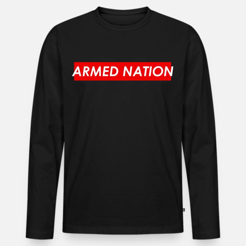 ARMED NATION 2019 LOGO REDBOX - Männer Premium Bio Langarmshirt - Schwarz