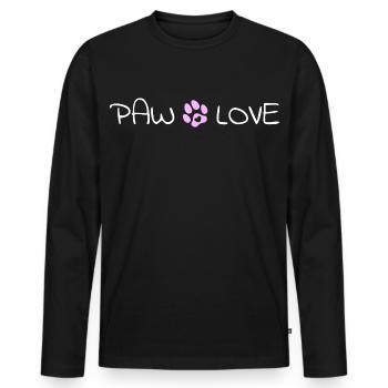 T-shirt Paw Love Lover pour chiens Maman / Papa - T-shirt manches longues Premium bio Homme - noir - Devant - Nico (187cm)