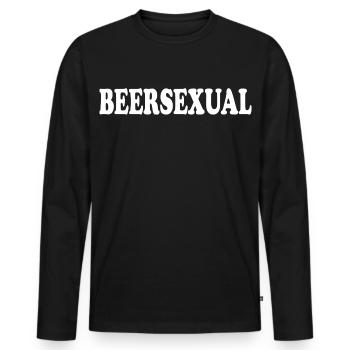 beersexual - Männer Premium Bio Langarmshirt - Schwarz - Vorne - Nico (187cm)