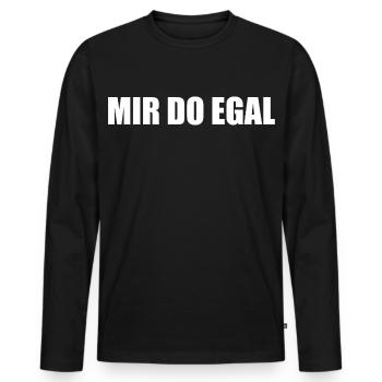 Je m’en fiche - T-shirt manches longues Premium bio Homme - noir - Devant - Nico (187cm)