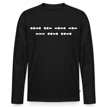 Dégage en code Morse - T-shirt manches longues Premium bio Homme - noir - Devant - Nico (187cm)