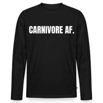 CARNIVORE | T-shirt Carnivore | Amateur de viande audacieux - T-shirt manches longues Premium bio Homme - noir - Devant - Nico (187cm)