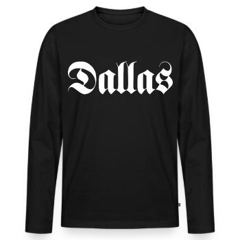 Dallas - Men's Premium Organic Long Sleeve Shirt - black - Front - Nico (187cm)