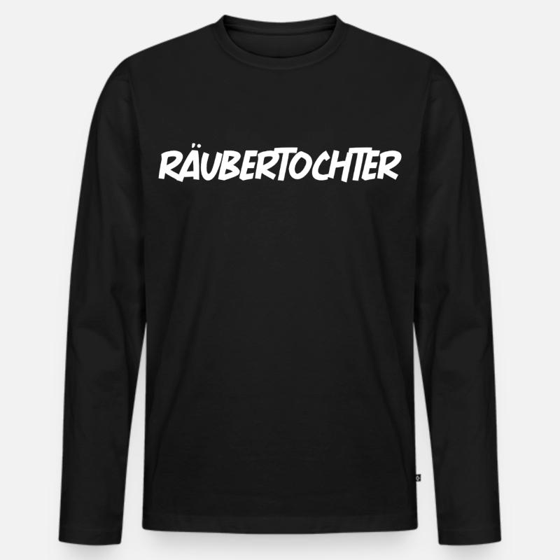 Räubertochter - Männer Premium Bio Langarmshirt - Schwarz