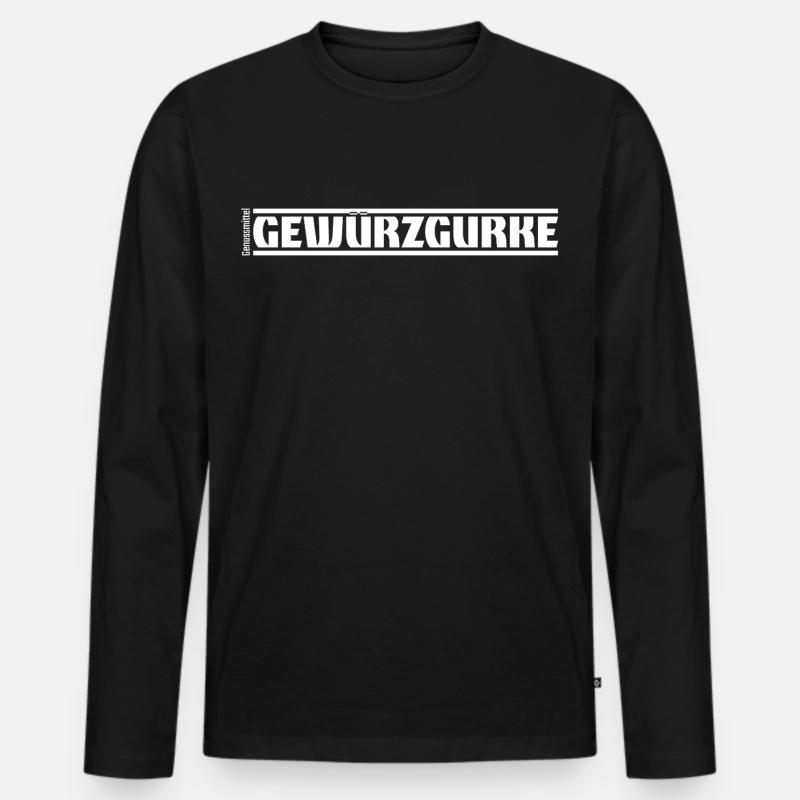 „Genussmittel“ Serie | Gewürzgurke - Männer Premium Bio Langarmshirt - Schwarz