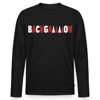 Backgammon - Männer Premium Bio Langarmshirt - Schwarz - Vorne - Nico (187cm)