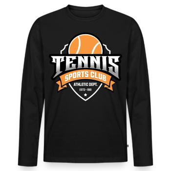 Armoiries du club de sport de tennis - T-shirt manches longues Premium bio Homme - noir - Devant - Nico (187cm)