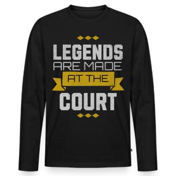 Legends Tennis Court - Männer Premium Bio Langarmshirt - Schwarz - Vorne - Nico (187cm)
