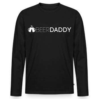 BeerDaddy funny birthday-father's day gift idea - Men's Premium Organic Long Sleeve Shirt - black - Front - Nico (187cm)