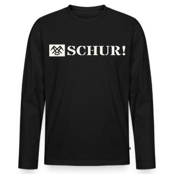 Schur Gondach Nodda Gemorje Siegerländer Platt - Männer Premium Bio Langarmshirt - Schwarz - Vorne - Nico (187cm)