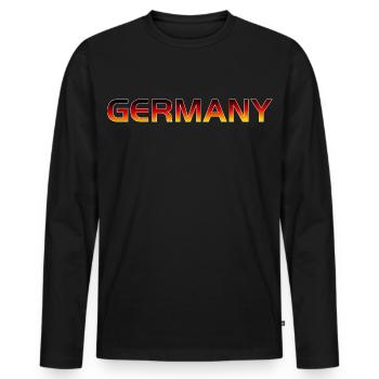 Germany Football Fan Flag Shirt Deutschland Gift - Männer Premium Bio Langarmshirt - Schwarz - Vorne - Nico (187cm)