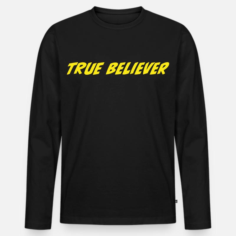 Wahrer Gläubiger - Männer Premium Bio Langarmshirt - Schwarz