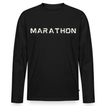 marathon - T-shirt manches longues Premium bio Homme - noir - Devant - Nico (187cm)