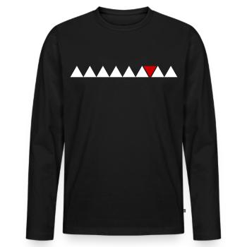 Sei unterschiedlich einzigartiges Dreieck unter Dreiecken Zitat - Männer Premium Bio Langarmshirt - Schwarz - Vorne - Nico (187cm)