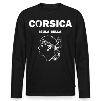 Corsica Isula Bella Corse Pirate France - Männer Premium Bio Langarmshirt - Schwarz - Vorne - Nico (187cm)