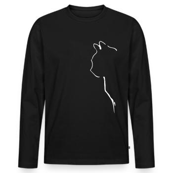 Cat Kitten Silhouette Cat Love - Men's Premium Organic Long Sleeve Shirt - black - Front - Nico (187cm)