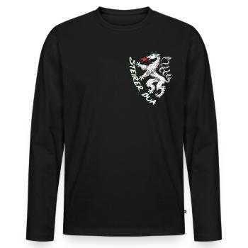 Steiermark - Männer Premium Bio Langarmshirt - Schwarz - Vorne - Nico (187cm)