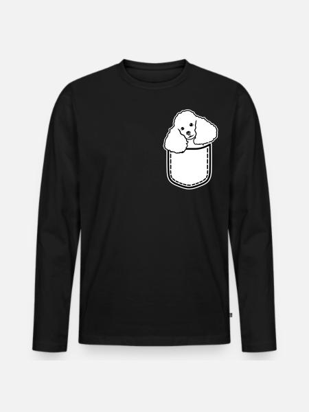 Poodle - Men's Premium Organic Long Sleeve Shirt - black