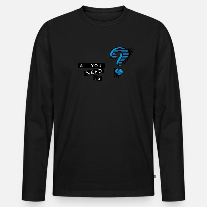 Fragezeichen Graffiti - Männer Premium Bio Langarmshirt - Schwarz
