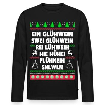 Glühwein - Männer Premium Bio Langarmshirt - Schwarz - Vorne - Nico (187cm)