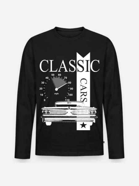 Voitures classiques automobiles - T-shirt manches longues Premium bio Homme - noir