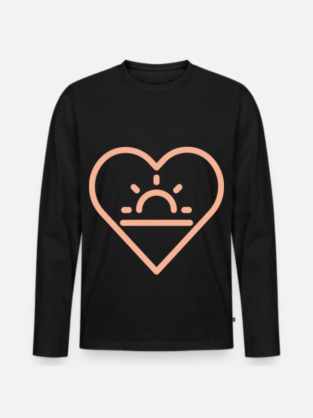 Sonne im Herz - Männer Premium Bio Langarmshirt - Schwarz
