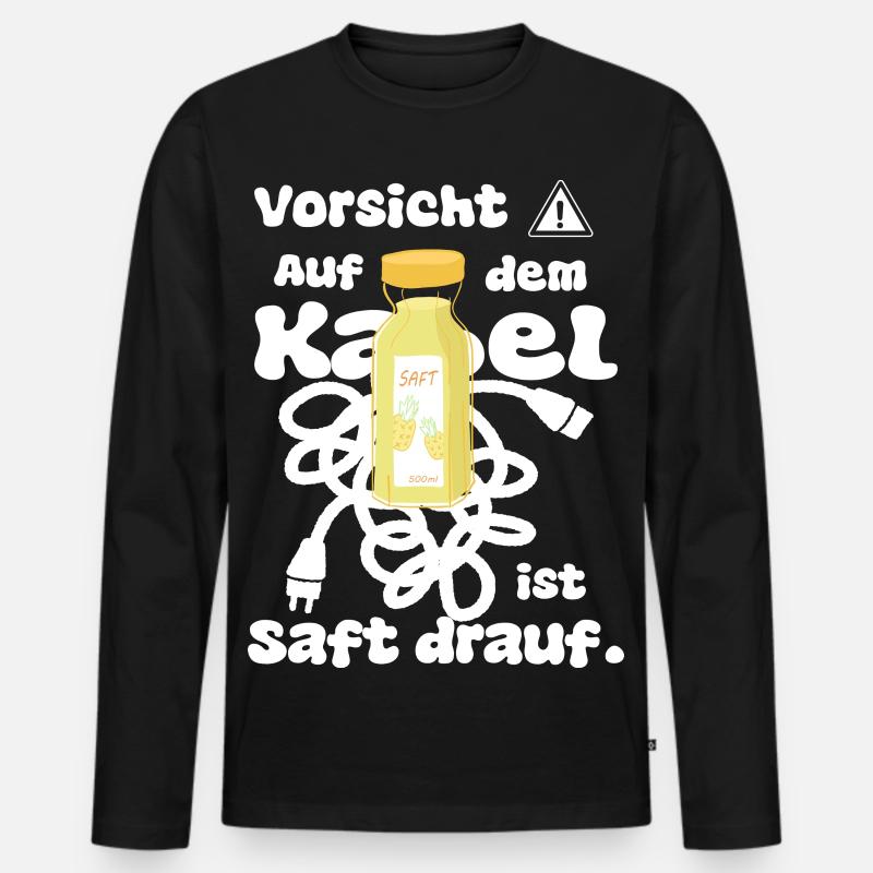 Lustiger Elektriker Spruch - Männer Premium Bio Langarmshirt - Schwarz