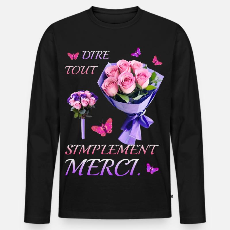 Einfach nur Danke sagen. - Männer Premium Bio Langarmshirt - Schwarz