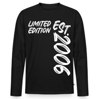 Édition limitée est. 2006 - T-shirt manches longues Premium bio Homme - noir - Devant - Nico (187cm)