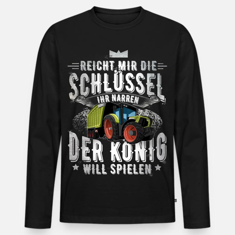 Landwirt - Männer Premium Bio Langarmshirt - Schwarz