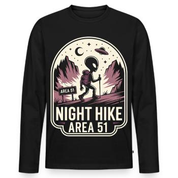 Lustige Gegend 51 Alien UFO Wanderung Wandern - Männer Premium Bio Langarmshirt - Schwarz - Vorne - Nico (187cm)